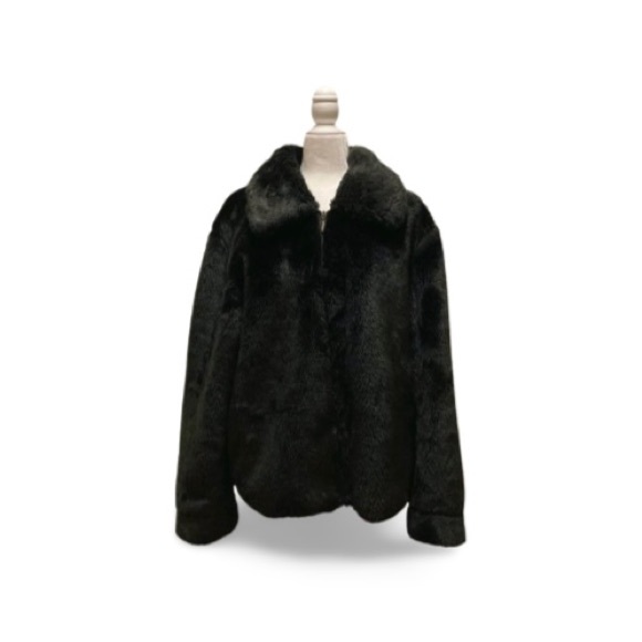 Twenty•ES Black Faux Fur Jacket - Size Large - Picture 6 of 16